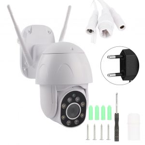 Camera dome exterieure etanche HD 1080p, systeme de surveillance sans fil Wi-Fi a 8 lumieres, prise 110-240 V EU - Neuf