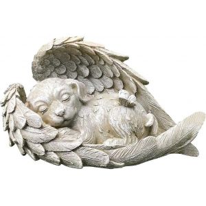 Statue d'animal, chien, chat, ange, decorations funeraires, figurines funeraires, jardin d'ange resistant aux intemperies, avec ailes d'ange, pour creer des pierres tombales de jardin ou des decorations frenetiques - Neuf