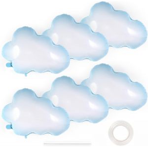 Ballons En Forme De Nuage, 6 Pcs Ballons En Feuille De Nuage, Nuage Ballons En Aluminium, Ballon En Aluminium Pour Baby Shower, Fêtes D'Anniversaire, Festivals, Vacances, Mariages (Bleu Blanc) - Neuf