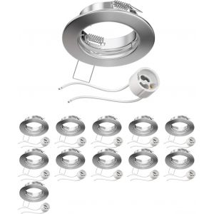 Ledscom.De 6 Cadres D'encastrement Au Plafond Fere Cadre D'encastrement Noir Mat (Led/Halogène/Gu10/Mr16/Par16/50mm) Incl. Douille Gu10 - Neuf