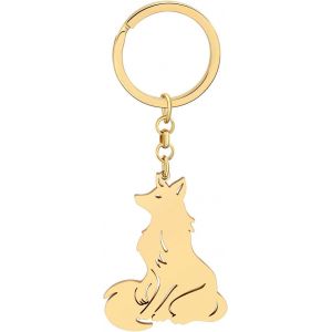 Kal-Porte-Clés Renard En Acier Inoxydable Charms Foxes Décoration Cadeaux Pour Femme Filles Nature Lovers - Neuf