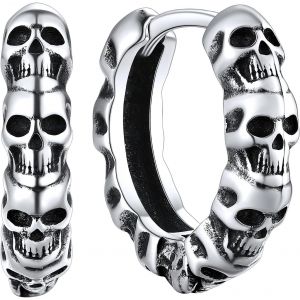 Boucle D'oreille Tete De Mort Clou D Oreille Crâne Homme Punk Garçon Femme Pendentif Fantôme Acier Créole Fille[Argent/Doré/Noir-Celtique] Bijoux Cadeau Halloween Mariage Noël - Neuf