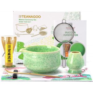 Set De C&eacute;r&eacute;monie Matcha Vert 7 Pi&egrave;ces Avec Bol Et Fouet Vert - Neuf