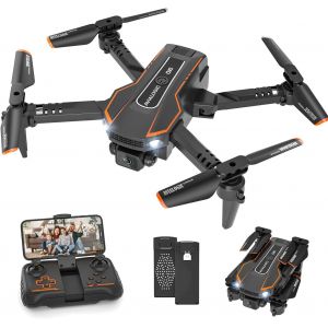 Letnerny-Drone Pour Enfant Avec Caméra 1080p Hd, Drone Quadricoptère Fpv Wifi Télécommandé, Mode Sans Tête, Maintien D'altitude, 360°Flips, Cadeau Et Jouet Pour Enfant Ou Débutant -2 Batteries-Avialogic - Neuf