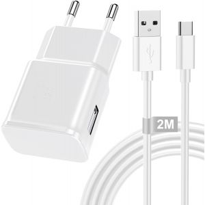 Aer-Chargeur Usb Rapide Avec Câble Chargeur Type C Charge Rapide Pour Samsung Galaxy S8 S8+ S9 S9+ S10 S10+ S10e A50 A51 A72 A12 A13 A14 A15 A32 A42 5g Note 8/9,Adaptateur Prise Usb Secteur Charge Ra - Neuf