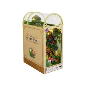 Porte-livre en bois 3D Puzzle Kit de maison miniature bricolage avec lumières - Neuf