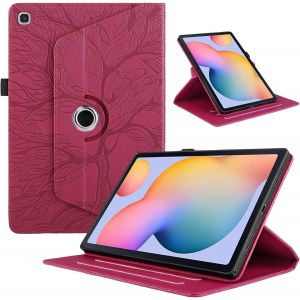 Kal-Coque Compatible Avec Samsung Galaxy Tab S5e 10.5 Pouces Sm-T720/T725 Tablette Étuis Cuir 360°Rotatif Multi-Angle Stand Flip Protection Tablette Housse Cover,Rouge Arbres - Neuf