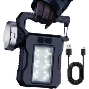 Lampe De Poche Solaire &Agrave; Led, Lampe De Poche Portable Rechargeable Super Lumineuse,Lampe De Poche Solaire Multifonctionnelle Adapt&eacute;e &Agrave; La Randonn&eacute;e, Auxvoyages, Au Camping, &Agrave; La Maison - Neuf