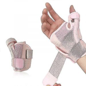 Attelle De Poignet Et De Pouce Ajustable Avec Support Flexible Pour Soulager Les Douleurs Et La Fatigue De La Main, Convient Aux Mains Droite Et Gauche, Rose - Neuf