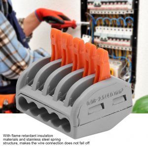 HJLIAN Lot de 10 connecteurs de cables reutilisables a ressort (5 voies) - Neuf