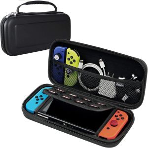 Eryi-Étui Pour Nintendo Switch Et Switch Oled, Protection Switch Housse De Transport, Sac De Voyage Portable Avec 10 Emplacements Pour Cartes De Jeu Pour Nintendo Switch Console Et Oled, Noir - Neuf