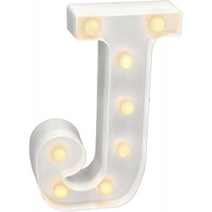 ERYI-- Lettres Led Avec Lumières, Lettre J Avec Lumière Chaude Pour Décoration Et Ambiance, Éclairage De Nuit De Chevet, Anniversaires, Mariages, Vitrines. Fonctionnant Sur Batterie - Neuf