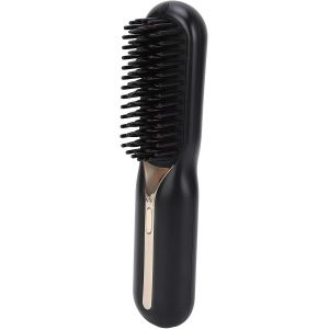Kal-Brosse À Lisser À Ions Négatifs, Fer À Friser 2 En 1 Peigne Électrique À Double Usage, Lisseur À Cheveux Portable Sans Fil (Black) - Neuf
