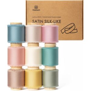 Ruban De Satin Soyeux 9 Couleurs 3,8 Cm X 41,1 M, Rubans Effilochés En Tissu À Franges Faits À La Main Pour L'emballage De Cadeaux, Les Décorations Festives, Les Bouquets De Mariées - Neuf