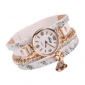Duoya Femmes &Eacute;l&eacute;gant Pendentif D&eacute;coration Multiple Couche Bracelet Montre-Bracelet Robe Montre (Blanc) - Neuf