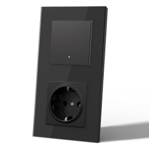 CHECARZHN--NO1-Interrupteur D'Éclairage Avec Pr Normale - Interrupteur Intelligent Wifi - Compatible Avec Alexa/Google Home - Interrupteur En Verre Encastré - Câble Neutre Nécessaire - Neuf