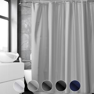 Tianyi-Rideau Douche, Rideau De Douche 120x180 Cm, Lavable En Machine Avec 8 Crochets, Imperm&eacute;able, Anti Moisissure, Tissu Polyester Rideaux De Baignoire Pour Salle De Bains Gris - Neuf