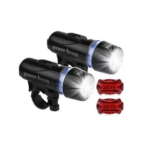 Ensemble D'&eacute;clairage Avant Et Arri&egrave;re &Agrave; Led Pour V&eacute;lo, R&eacute;sistant &Agrave; L'eau, Fonctionnant Sur Piles, Installation Facile, Pour Le Cyclisme - Neuf