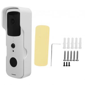 Sonnette video intelligente sans fil 1080p, Wi-Fi, faible consommation d'energie, interphone vocal, surveillance, blanc - Neuf