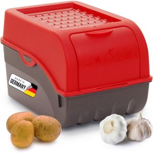 Boîte De Rangement Pour Pommes De Terre-Moyenne 5 L-Rouge-Légumes Empilable-Panier À Oignons-Conservation - Neuf