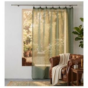 Panneau A Anneaux Voile Tisse 140 X 240 Cm Linke Kaki - Neuf