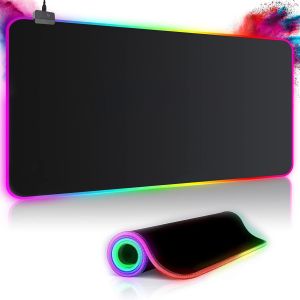 Dww-Tapis de Souris Gaming RVB XXL (800 x 300 mm), 7 Effets d'éclairage LED, étanche, antidérapant, résistant à l''usure verser Gamer, Ordinateur, PC - Neuf