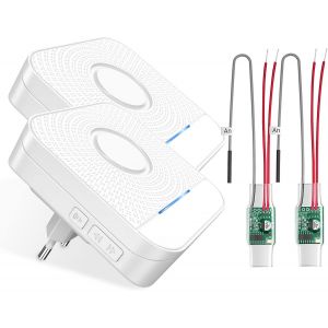 Emetteur Sonnette Radio Transfert de Signal Radio pour Sonnette c&acirc;bl&eacute;e Sonnette sans Fil de Signal Radio Kit d'extension (&eacute;metteur encastrable 3-24V AC/DC) - Neuf