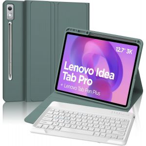 Coque Clavier Pour Lenovo Idea Tab Pro 2025 - Clavier Magnétique Bluetooth Sans Fil Azerty Étui Avec Pen Holder, Vert Foncé[Z1595] - Neuf