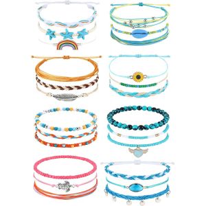 Ytseazn-24 Pcs Bracelet Bresilien Bracelet Femme Fille Bracelet De Plage Pour Surfeur Bracelet Amitié Bracelet Tissu Cordon Femme Bracelets - Neuf