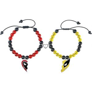 Eryi-2 Pièces Bracelet Super Héros D'amitié Dead Figurine Modèle Bracelet Demi C?ur Rouge Et Jaune Bracelets Masque Pendentif Accessoire Pour Cadeaux Créatifde - Neuf