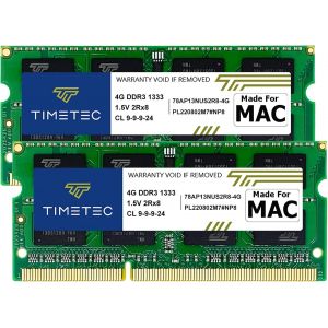 8 Go KIT(2x4Go) Compatible avec Apple DDR3 1333 MHz PC3-10600 CL9 pour Mac Book Pro (début/Fin 2011),iMac (mi-2010,mi/Fin 2011),Mac Mini (Mi-2011) Mise à Niveau de la RAM Mac - Neuf