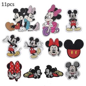 Lot De 11 Patchs Brodes Mickey Minnie Mouse A Coudre Ou A Repasser, Pour Vestes, Jeans, Pantalons Et Vetements - Neuf