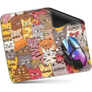 TEPPD-Tapis de souris de jeu, 300 x 250 mm, petit tapis de souris, avec motif de chats color&eacute;s, fond en caoutchouc antid&eacute;rapant, glisse facilement et &eacute;tanche, durable pour PC/ordinateur portable - Neuf
