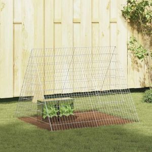 Vidaxl Cage Pour Lapins Argent 215 X 100 X 85 Cm Acier Galvanis&eacute; - Neuf
