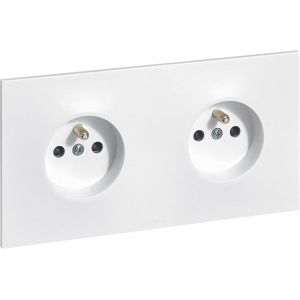 Double Prise De Courant Précâblée Neptune,Installation Facile Sans Outil,Éclips De Protection Pour Enfants,Appareil Complet Prêt À Installer - Neuf