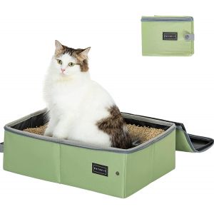 Shiliu-Litière Pour Chat De Voyage Avec Couvercle, Litiere Portable Pour Chat Pliable Litiere Transportable Chat, Imperméable Et Fa[ - Neuf