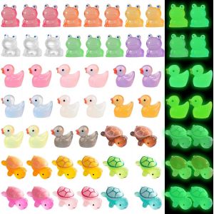 Mevronisshop-Lot De 60 Minuscules Animaux Miniatures Phosphorescents En Résine, Canards, Tortues, Grenouilles, Animaux De Petite Taille, Mini Figurines Resi, Mini Animaux Resi, Pour Aquarium, Jardin - Neuf