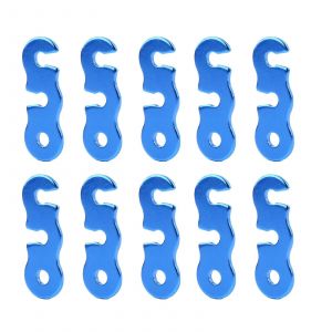 10pcs Abri &Agrave; D&eacute;gagement Rapide Auvent Tente Boucle De Corde De Vent En Alliage (Blue-S) - Neuf