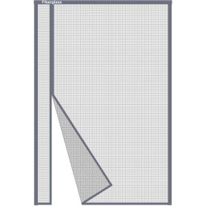 Moustiquaire Porte Magnétique 85x245cm, Rideau Moustiquaire Porte Fenetre Ouverture Latérale en Fibre de Verre Gris Anti-Moustiques pour Balcon, Fermeture Automatique Moustiquaire Aimantée - Neuf