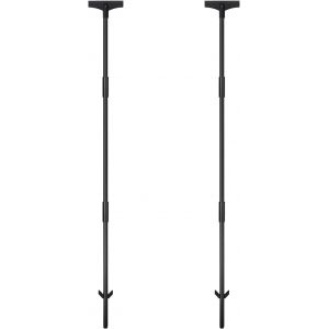 Mevronisshop-Lot De 2 Piquets De Signalisation De 122 Cm - Noir - &Eacute;tanche - En M&eacute;tal - Pour Jardin, Cour, Pelouse, Uniquement Pour Panneaux En Aluminium - Neuf