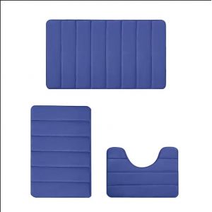 HOPolymers-Ensemble de 3 Pièces de Mousse à Mémoire de Forme,Antidérapante,Lavable,Diatomite Complète,Sans Tapis,Super Absorbante,à vaccage Rapide,pour la Maison - Type Blue - Neuf