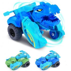 Pack of 2 Dinosaur Transform Car, Toy Car Gift for Children from 3-10 Years - Neuf