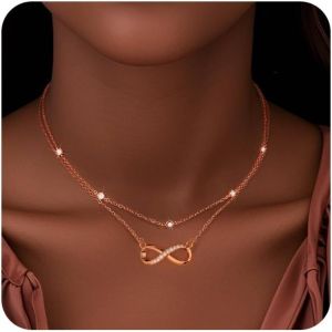 Kal-Colliers Femme Argent, Collier Pendentif Pour Femmes, Double Collier Femme Colier, Longueur Ajustable Collier Femme, Cadeau Pour Anniversaire,Noël,Fête Des Mères,Saint Valentin - Neuf