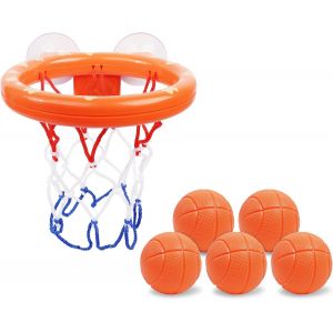 Mdy-Panier De Basket Pour Bébé, Panier Basket Enfant Ensemble De Mini Panier De Basket Avec 5 Pièces Balles, Jouet De Bain, Mini Basket Avec Ventouse (Ordinaire) - Neuf