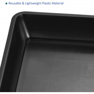 KALANKA-4 Lot Jardinière Soucoupes - Plastique Carré Fleur Pot goute Plateaux Appliquer pour Extérieur/Jardin (6 Pouce, Noir) - Neuf