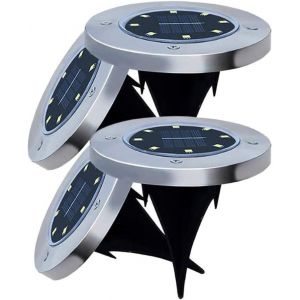 Aeeyui 4pcs Lampe Solaire Au Sol Exterieur Lumi&egrave;re Douce Et Chaud Ensevelies Atomique Avec 8 Led Ip65 Etanche Projecteur Pour Jardin Escalier Cour Chemin (D&eacute;grad&eacute; De Couleur) - Neuf