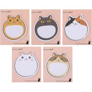 Notes Autocollantes pour Chats-Lot de 5 avec Animaux Kawaii,Dessins Animés,Feutres,Drapeaux-Pour Étudiants,Maison,Bureau,Camarades de Chambre et Cadeaux-150 Pièces - Neuf