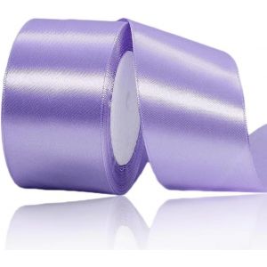 Ruban De Satin De Luxe Violet Clair 50 Mm X 23 M - Ruban En Tissu Uni Parfait Pour Emballage Cadeau, Travaux Manuels, Fêtes De Mariage, Noël, N?uds Pour Les Cheveux, Bouquets, Anniversaires, Fêtes - Neuf
