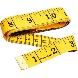 M&egrave;tre ruban de couture double face flexible 150 cm jaune - Neuf