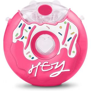 Gourde Rose Donut 380 Ml Avec Paille Pour Enfants, Sans Bpa Et Anti-Fuite, Gobelet De Sport Avec Paille, Gourde Pour Tout-Petits Avec Bandoulière Pour L'extérieur Et L'école - Neuf